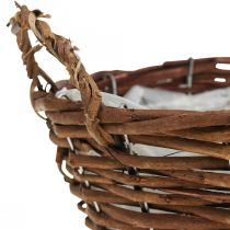 Braided basket with handles Plant basket Decorative basket Ø29×H13cm