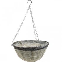 Hanging basket, plant bowl for hanging white, brown, shabby chic Ø31.5cm