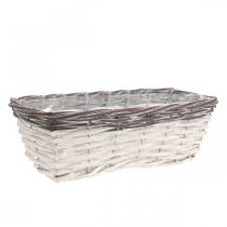 Decorative basket white, brown plant pot two-tone 32×13.5×9.5cm