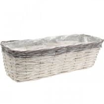 Woven Basket White, Brown Plant Basket 41×17×12.5cm