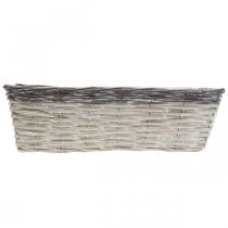 Product Woven Basket White, Brown Plant Basket 41×17×12.5cm