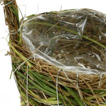 Plant basket with handle spring basket green 14×25/18×28cm set of 2