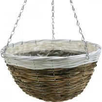 Plant bowl, hanging basket, hanging basket natural, white Ø35cm