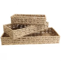 Product Basket tray decorative tray basket natural 41/33/25cm set of 3
