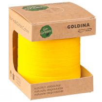 Product Curly ribbon, gift ribbon, yellow cotton, 10mm, 100m, sustainable