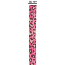 Product Decorative ribbon, leopard print, pink, curling ribbon for gift wrapping and crafting, 10mm wide, 100m long