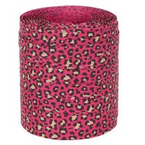 Product Decorative ribbon, leopard print, pink, curling ribbon for gift wrapping and crafting, 10mm wide, 100m long