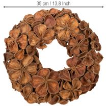 Product Dried Lotus Wreath, Decorative Door Wreath, 35cm