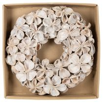 Product Wreath with Lotus Blossom, Natural Decoration, Dried Flowers, 35cm