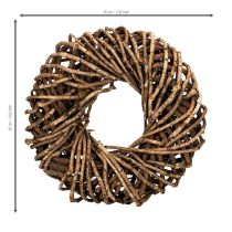 Product Wreath made of natural twigs, round rattan wreath for crafting, 35cm