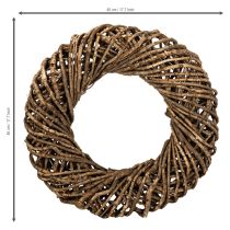 Product Decorative wreath made of natural branches, rattan wreath, round, large, 45cm.