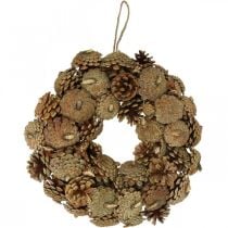 Pine cone wreath door wreath natural Ø30cm