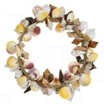Decorative wreath shells and snails natural maritime decoration Ø30cm