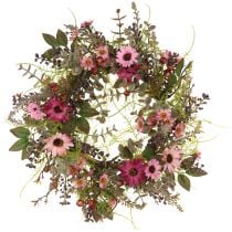 Flower wreath with daisies and berries old rose Ø30cm