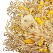 Product Decorative wreath, oat wreath, natural wreath, strawflowers, yellow, Ø29cm