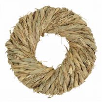 Straw wreath braided Ø19cm mini deco wreath natural door wreath