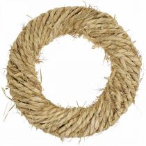 Straw wreath braided Ø30cm decorative wreath natural door decoration straw
