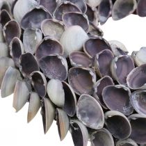 Shell wreath, purple chippy natural shells, ring made of shells Ø25cm