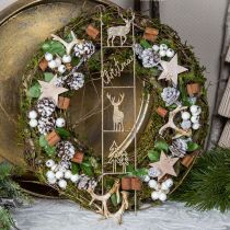 Wreath natural wreath wooden wreath branches moss glitter Ø40cm