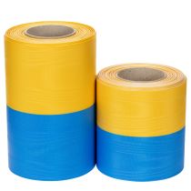 Product Blue and yellow moiré wreath ribbons, various widths, 25m