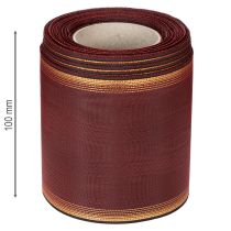 Product Bordeaux wreath ribbon 100mm moiré taffeta wedding decoration