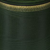 Product Moiré wreath ribbon 200mm dark green with pearl edge and taffeta weave - decorative ribbon for celebrations and funeral floristry, 25m