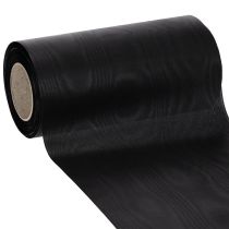 Product Black wreath ribbon 200mm 25m for funeral floristry, weatherproof and printable