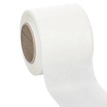 Product White wreath ribbon, high quality, 75mm x 25m - decorative ribbon for floristry and funeral services, ideal for printing.