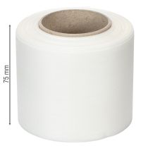 Product White wreath ribbon, high quality, 75mm x 25m - decorative ribbon for floristry and funeral services, ideal for printing.