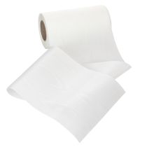 Product White wreath ribbon for funeral floristry, 175mm wide, 25m long, high-quality acetate ribbon