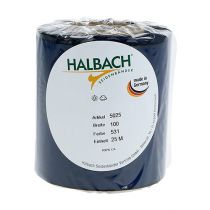 Product Blue satin wreath ribbon, 100mm x 25m, mourning ribbon, decoration, environmentally friendly