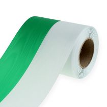 Product Moiré wreath ribbon 125mm x 25m in green and white, taffeta-woven ribbon, national ribbon, decorative ribbon