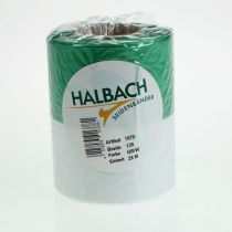 Product Moiré wreath ribbon 125mm x 25m in green and white, taffeta-woven ribbon, national ribbon, decorative ribbon