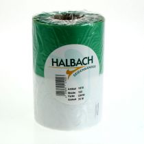 Product Moiré wreath ribbon green-white 150mm, decorative ribbon, bow ribbon, taffeta quality 25m