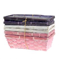 Product Chip basket square purple/white/pink 6 pcs