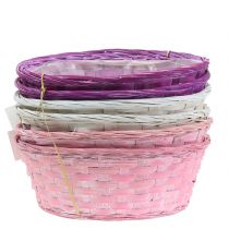 Product Chip basket round purple/white/pink Ø25cm 6 pcs
