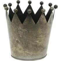 Product Deco crown antique look gray metal table decoration Ø15cm H15cm