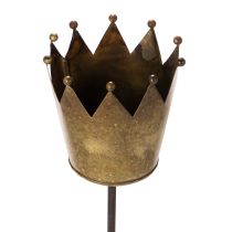 Product Decorative crown on a stick, vintage decoration for potted plants, 73cm