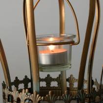 Deco crown tealight holder gold Ø19cm H29cm