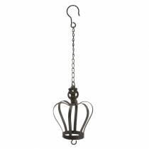 Product Metal crown to hang with hook rusty brown Ø11cm H17cm