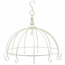 Product Decorative crown with hook for hanging white Ø29cm