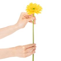 Product Artificial Gerbera Flowers, Sunny Yellow, Garden Flower, 47cm, 6 Pieces