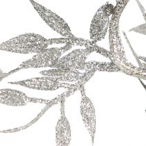 Product Artificial Garland Silver Glitter Fern Leaf Garland 180cm 3 Pcs