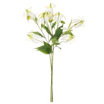 Product Artificial Gloriosa flower, white and yellow, elegant flowering branch for decoration, 80cm, 3 pieces