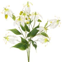 Product Artificial Gloriosa flower, white and yellow, elegant flowering branch for decoration, 80cm, 3 pieces