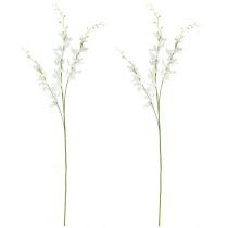 Product Artificial Orchid Branch Cream White Flowers L90cm 2pcs