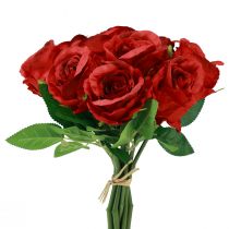 Artificial roses in a bunch red 30cm 10pcs