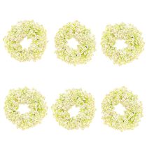 Product Artificial Flower Wreath Mini Table Decoration White Pink Ø12cm 6 pcs
