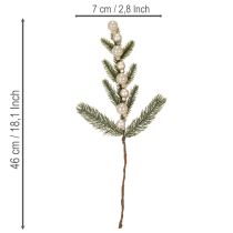 Product Artificial fir branch with white mini Christmas tree baubles, 46cm, 2 pieces
