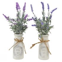 Artificial lavender artificial plant lavender in milk bottle 32cm 2pcs